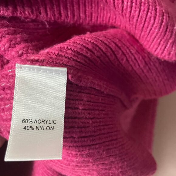 Rachel Zoe Hot Pink Knit Mock Neck Sweater GUC Size M - Picture 4 of 12